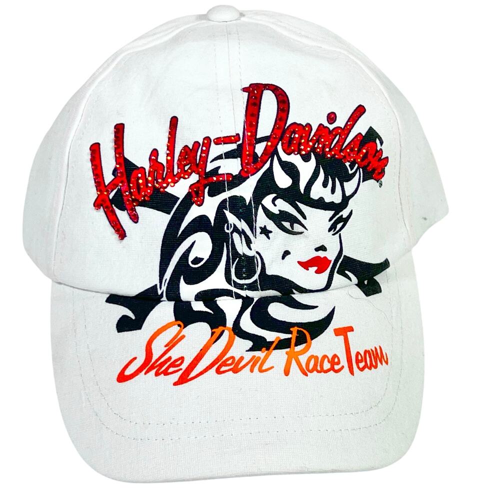 Harley-Davidson She Devil Race Team Hat Cap One Size White New with Tags
